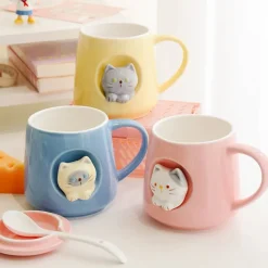 Kawaii Therapy Bottles<Kawaii Pastel Cat Ceramic Cup – Limited Edition