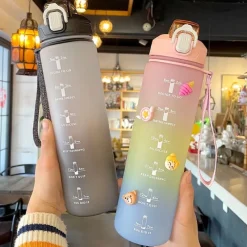 Kawaii Therapy Bottles<Kawaii Pastel Large Capacity Straw Bottle (1000ml)