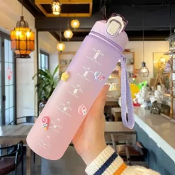 Kawaii Therapy Bottles<Kawaii Pastel Large Capacity Straw Bottle (1000ml)