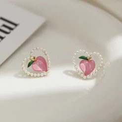 Kawaii Therapy Earrings<Kawaii Peach Hearts Harajuku Earrings – Limited Edition