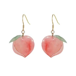Kawaii Therapy Earrings<Kawaii Pink Peach Acrylic Earrings – Limited Edition