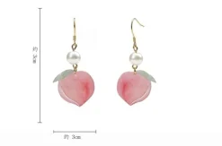 Kawaii Therapy Earrings<Kawaii Pink Peach Acrylic Earrings – Limited Edition