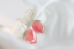 Kawaii Therapy Earrings<Kawaii Pink Peach Acrylic Earrings – Limited Edition