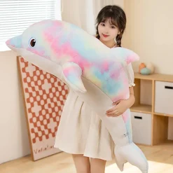 Kawaii Therapy Giant Stuffed Animals | Sea Animal<Kawaii Rainbow Dolphin Plush (120cm) – Jumbo Edition
