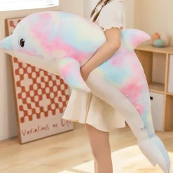 Kawaii Therapy Giant Stuffed Animals | Sea Animal<Kawaii Rainbow Dolphin Plush (120cm) – Jumbo Edition