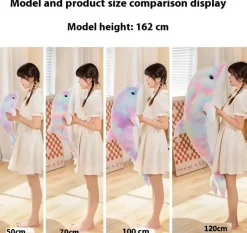 Kawaii Therapy Giant Stuffed Animals | Sea Animal<Kawaii Rainbow Dolphin Plush (120cm) – Jumbo Edition
