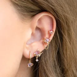Kawaii Therapy Earrings<Kawaii Sparkling Heart Moon Earrings – Limited Edition