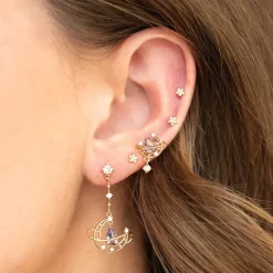 Kawaii Therapy Earrings<Kawaii Sparkling Heart Moon Earrings – Limited Edition