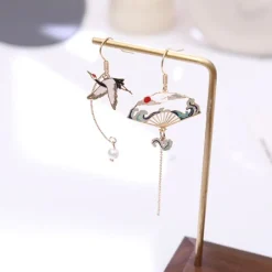 Kawaii Therapy Earrings<Kawaii Sparrow Fan Ocean Waves Earrings – Limited Edition