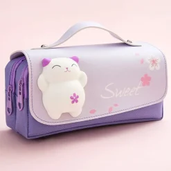 Kawaii Therapy Pencil Cases<Kawaii Squishy Cat Sakura Pencil Case – Limited Edition