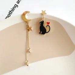 Kawaii Therapy Earrings<Kawaii Starry Cat Moon Earrings – Limited Edition
