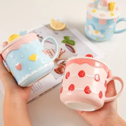Kawaii Therapy Bottles<Kawaii Strawberry Cake Ceramic Cup – Limited Edition