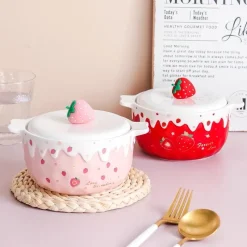 Kawaii Therapy Bottles<Kawaii Strawberry Ceramic Ramen Bowl – Special Edition