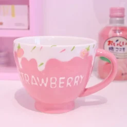 Kawaii Therapy Bottles<Kawaii Strawberry Ceramic Cup (400ml) – Limited Edition