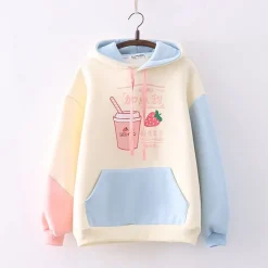 Kawaii Therapy Clothing<Kawaii Strawberry Milkshake Harajuku Hoodie – Limited Edition