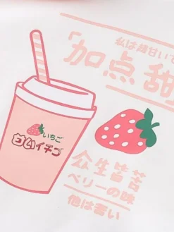 Kawaii Therapy Clothing<Kawaii Strawberry Milkshake Harajuku Hoodie – Limited Edition