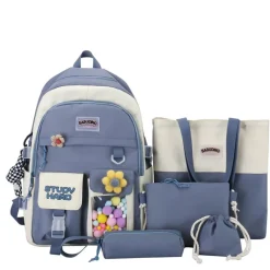 Kawaii Therapy Preppy Backpacks | Japanese Style Backpacks<Kawaii Study Harajuku Backpack Set (5pcs) – Limited Edition