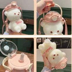 Kawaii Therapy Bottles<Bear Straw Bottle (1000ml) – Limited Edition