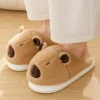 Kawaii Therapy Slippers | Capybara<Capybara Winter Plush Slippers