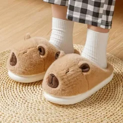 Kawaii Therapy Slippers | Capybara<Capybara Winter Plush Slippers