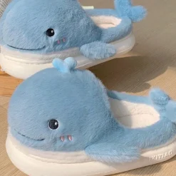 Kawaii Therapy Slippers<Fuzzy Whale Comfy Slippers – Special Edition