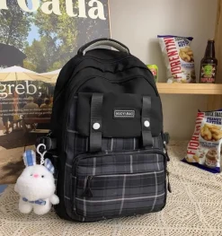 Kawaii Therapy School Backpacks | Preppy Backpacks<Harajuku Style Pastel Grid Backpack