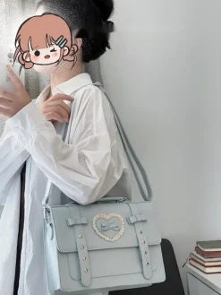 Kawaii Therapy Preppy Backpacks | Japanese Style Backpacks<Hearts Preppy Shoulder Bag – Limited Edition