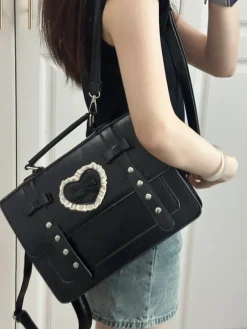 Kawaii Therapy Preppy Backpacks | Japanese Style Backpacks<Hearts Preppy Shoulder Bag – Limited Edition