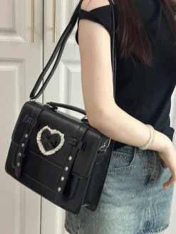 Kawaii Therapy Preppy Backpacks | Japanese Style Backpacks<Hearts Preppy Shoulder Bag – Limited Edition