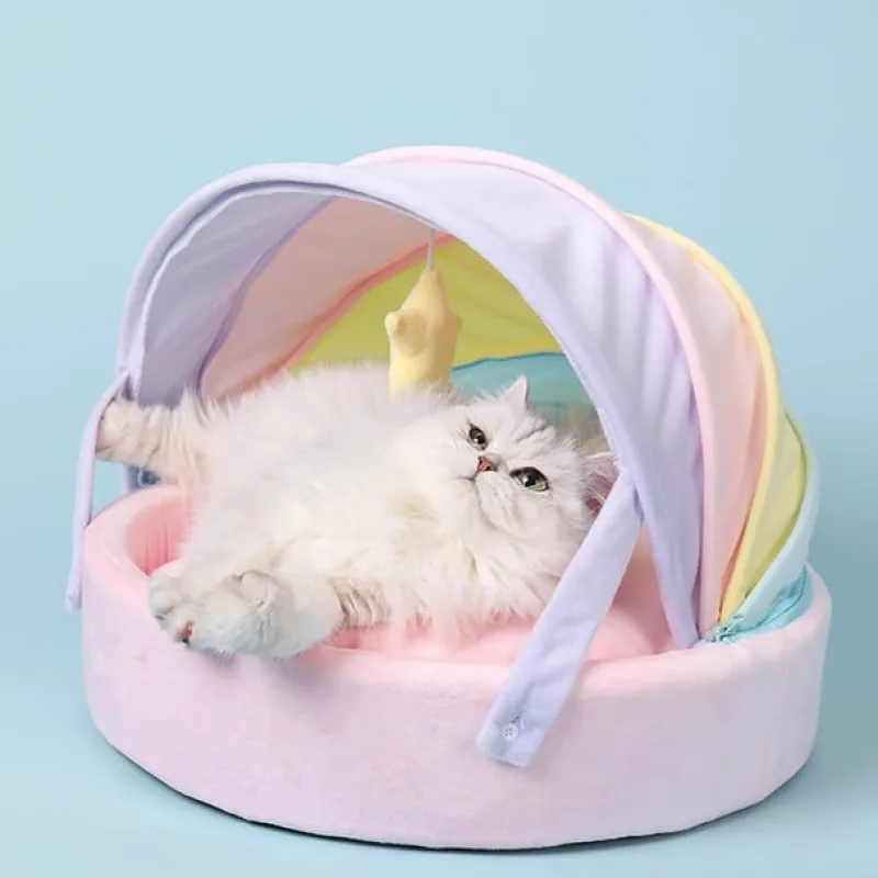 Kawaii Therapy Cat House<Retractable Cat Play Nest