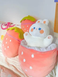 Kawaii Therapy Cute Stuffed Animals | Giant Stuffed Animals<Strawberry Bunny Animal Taiyaki – Jumbo Edition