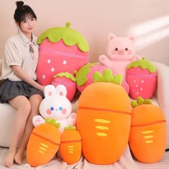 Kawaii Therapy Cute Stuffed Animals | Giant Stuffed Animals<Strawberry Bunny Animal Taiyaki – Jumbo Edition