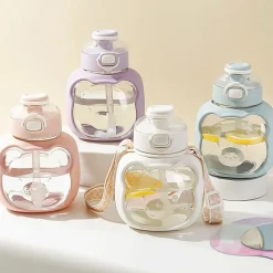 Kawaii Therapy Bottles<Kawaii Transparent Style Bear Straw Bottle – Special Edition